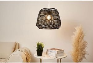 Pendelleuchte Timber Pearl Schwarz Papier Ø40cm max. 20W E27 ohne Leuchtmittel kürzbar