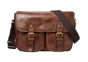 FOSSIL Umhängetasche Greenville Courier Cognac braun