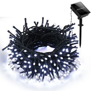 20M LED Solar Fairy Lights Indoor Outdoor 8 trybów oświetlenia Wodoodporna dekoracja ogrodowa na zewnątrz, biała