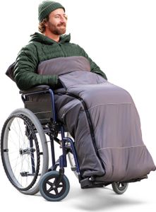 novely® OWEN Rollstuhl-Fußsack aus Soft Fleece - Für Rollstühle ohne Armlehnen - Thermo Schlupfsack für Erwachsene - Farbe: 02 Graphit