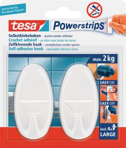 tesa Powerstrips Haken LARGE Oval weiss 2 Haken