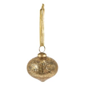 Clayre & Eef Weihnachtskugel Ø 7 cm Goldfarbig Glas