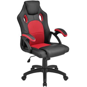 Juskys Racing Schreibtischstuhl Montreal (rot) - Gaming Stuhl ergonomisch, höhenverstellbar & gepolstert, bis 120 kg - Bürostuhl Drehstuhl