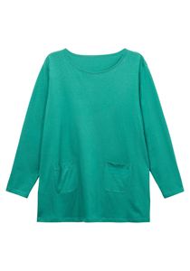 sheego Damen Große Größen Longshirt mit aufgesetzten Taschen Longshirt Citywear feminin Rundhals-Ausschnitt - unifarben