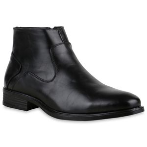 Mytrendshoe Klassische Herren Boots Elegante Business Stiefeletten 813544, Farbe: Schwarz, Größe: 42