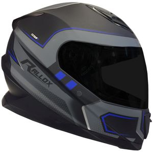Integralhelm 62 Helm Motorradhelm Rollerhelm matt schwarz grau blau Gr. L Visier klar + schwarz getönt