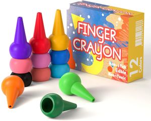 Finger Buntstifte sicher und ungiftig 12 Farben Zeichnung Kleinkinder Wachsmalstifte Anzug für Kinder üben Malerei