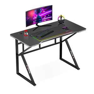 Huzaro Hero 1.6 | Computertisch Gamingtisch Schreibtisch | 120 x 60 cm | Zwei Kabeldurchführung Stahlkonstruktion | Gaming Homeoffice | Schwarz