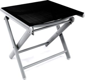 Garten Klapphocker / Fußhocker Aluminium - Textilen Silbergrau/Schwarz