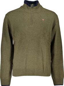 Grüner Herrenpullover mit Reißverschluss und Stickerei - Regular Fit, Größe: XL Farbe: Verde