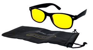 NACHTSICHT BRILLE mit Beutel UV-Protection blendfreie Linsen Auto Nachtsichtbrille Nachtfahrbrille Kontrastbrille Kontrast 78 (aus Kunststoff)