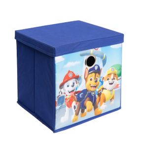 Paw Patrol - Aufbewahrungsbox mit Deckel für Kinder Kinderzimmer Spielzeugkiste ideal für Kallax Regal Blau 28 x 28,5 x 28,5 cm