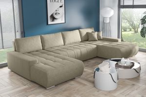 MEBLITO Ecksofa Big Sofa Eckcouch mit Schlaffunktion Bonari U Form Couch Sofagarnitur Monolith 2