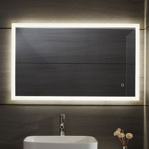 Aquamarin® LED Badspiegel - 80x60 cm, Beschlagfrei, Dimmbar, Energiesparend, mit Speicherfunktion, 3000-7000K - Badezimmerspiegel, LED Spiegel, Lichts