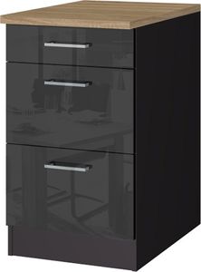 Küchen-Auszugschrank 50 MARANELLO-03 Anthrazit Hochglanz Breite 50 cm