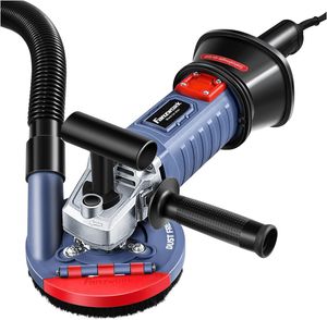 FANZWORK 1500W Betonschleifer Betonfräse Set, Drehzahlregelbar, inkl. Premium 125mm Diamantschleiftopf, Absaughaube, T-Förmiger Griff