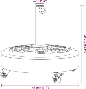 Sonnenschirmständer mit Rollen für Ø38/48 mm Mast 27 kg Rund Sonnenschirmständer mit Rollen für Ø38/48 mm Mast 27 kg Rund
