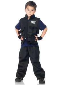 Leg Avenue Swat Officer y Kostüm - Halloween und Karneval : LEG Farbe - schwarz, LEG Größe - S