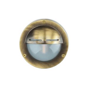 Wandleuchte außen Haus Hof IP64 G9 Ø 14 cm rund Messing massiv Maritim Außenwandlampe Schiffsleuchte
