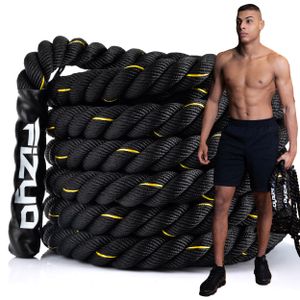 FIZYO Battle Rope 12m – Lano na tréning sily, vytrvalosti a svalov. Odolné, potiahnuté lano na Crossfit, domáce a vonkajšie cvičenie.