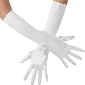 Lange Satin-Handschuhe - weiß