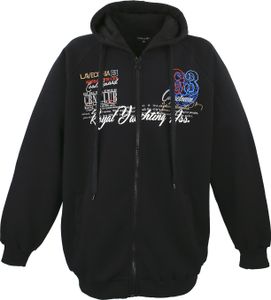 Lavecchia LV-612 Hoodie Schwarz Herren Sweatshirt Jacke mit Kapuze Uebergroesse, Größe:8XL