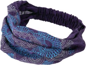 Haarband, Kopfband, Bandana Mandala Kopfbedeckung - Lila, Uni, Violett, Baumwolle, Stirnbänder