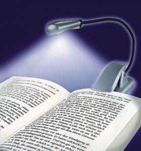 WEDO LED Leselampe mit Clip mobil 1 LED silber