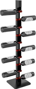 MetaloPro Weinregal Douro – Schwarzes Metall-Flaschenregal Für 10 Weinflaschen, Ideal Für Küche, Keller Oder Bar – 110x26x26cm