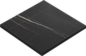 BRASIL | Gastro Tischplatte | B:T 60 x 60 cm | Schwarz Marmor | Quadratisch | Gastro Tischplatte