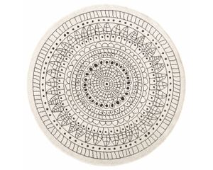 140x140 (priemer) kruh Kusový koberec Twin-Wendeteppiche 103101 creme schwarz – na von aj na doma