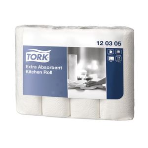 Tork 120305 extra-saugfähige Küchenrolle Premium 3-lagig | Karton (48 Rollen)