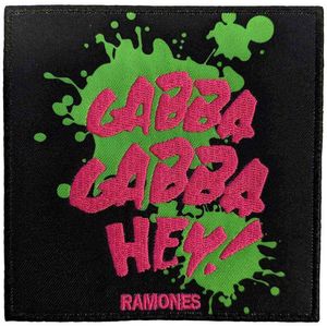 Ramones - Aufnäher zum Aufbügeln "Gabba Gabba Hey!", gewebter Stoff RO10163 (Einheitsgröße) (Schwarz/Grün/Pink)