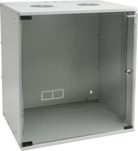 HMF 65712-07 Serverschrank 19 Zoll, 12 HE, Netzwerkschrank, 51 x 40 x 58 cm, Lichtgrau