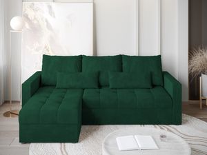 BroMARKT Ecksofa HOT L mit Schlaffunktion Bettkasten Kissen Couch Sofa L-Form, Grün
