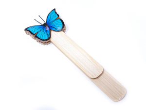 Holz-Lesezeichen - Schmetterling blau - 12,5 cm