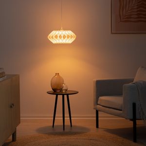 kwmobile DIY Puzzle Lampe Lampenschirm - Kronleuchter Design - 25cm - moderner Lampen Schirm rund für Hängelampe Pendelleuchte - Leuchten Schirm weiß