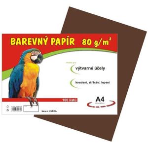 Barevný papír A4/100/80g - hnědý