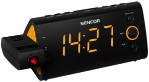 SENCOR SRC 330 OR - Radiobudík, LED displej, PLL FM rádio, promítání času, teploměr, kalendář, buzení rádiem / signálem