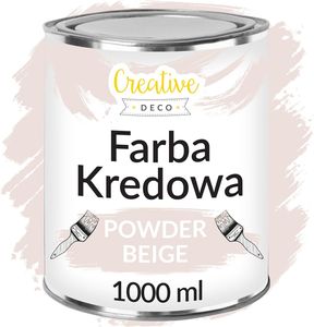 Creative Deco Farba Kredowa 1000 ml | Matowa i Zmywalna | Pudrowy Beż | Idealna do renowacji mebli, decoupage’u i dekoracji