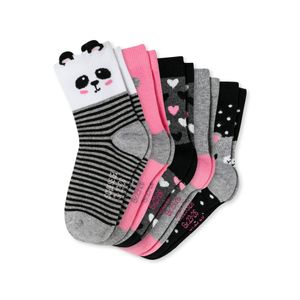 Schiesser Panda - 5 Paar Kindersocken Mädchen Handgekettelte Naht und Größenangabe an der Sohle, Mit Panda-, Herzchen- und Pünktchenmotiven, Praktischer Mehrfachpack