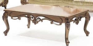 Casa Padrino Luxus Barock Couchtisch Kupfer - Rechteckiger Massivholz Wohnzimmertisch im Barockstil - Barock Möbel - Luxus Möbel im Barockstil - Barock Einrichtung - Edel & Prunkvoll