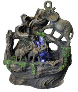 Zimmerbrunnen Elefant mit Beleuchtung Springbrunnen Zierbrunnen