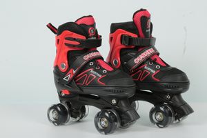 Rollschuhe für Kinder Roller Skates Inline Skates Verstellbar Größe 32-37 (Rot)