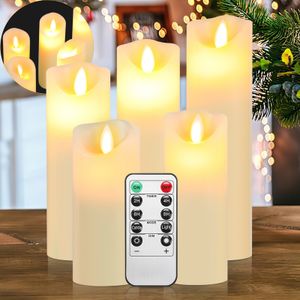 Jopassy 5x LED Kerzen Timer Kerze Flackernde Flamme mit Fernbedienung 5 Größen Dimmbar Elektrische Echtwachs Warmweiß