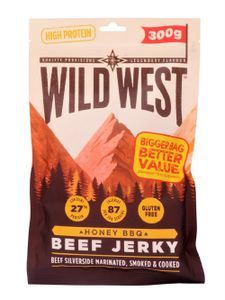 Wild West Beef Jerky Honey BBQ Jerk Protein Snack 300 Gr. Trockenfleisch