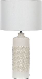 BELIANI Stolná lampa krémová biela keramická 59 cm lesklý podstavec textilné tienidlo škandinávsky dizajn obývacia izba spálňa