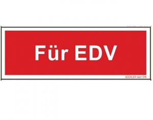Feuerlöscher Zusatzschild  "Für EDV"  Brandschutzzeichen