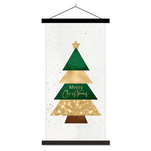 Textilposter - Weihnachtsbaum - Spitze - Zitate - 90x180 cm - mit schwarzen Rahmen