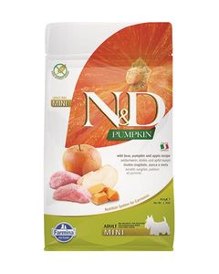 Farmina N&D dog PUMPKIN (GF) adult mini, Wildschwein & Apfel 0,8 kg Kroketten für Hunde